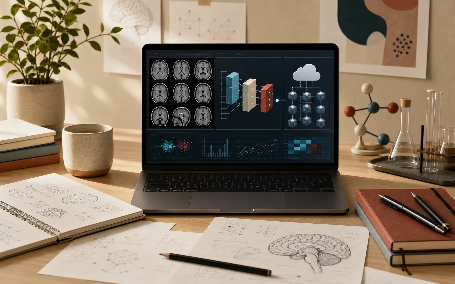 Visualisation of the Alzheimer's research MRI processing pipeline